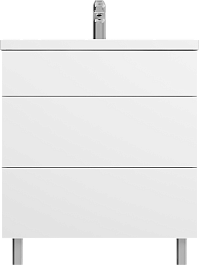 Am.Pm Мебель для ванной Gem 75 глянцевый белый, напольная, с 2 ящиками – фотография-4